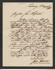 Nachlass Franz Steindachner, Brief von Johann Schild an Franz Steindachner (06.08.1896), Inv.Nr. 449.06, Seite 1